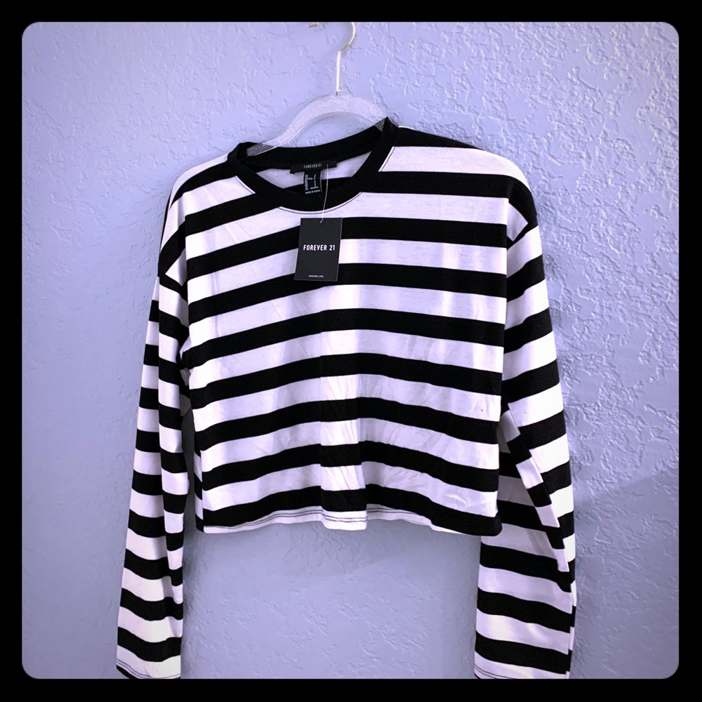 Forever 21 Black & White Striped Shirt